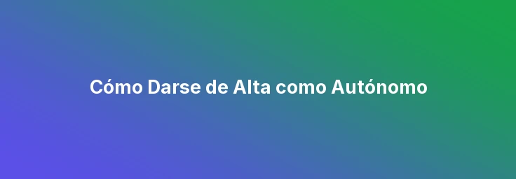 Cómo Darse de Alta como Autónomo