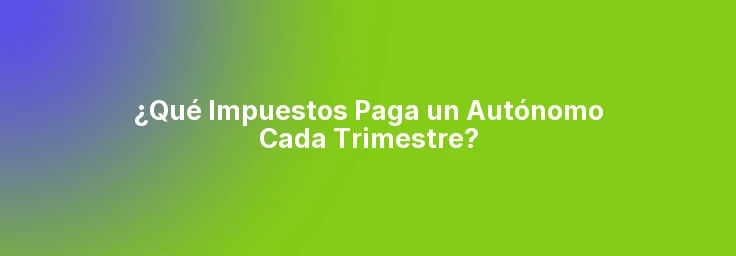 ¿Qué Impuestos Paga un Autónomo Cada Trimestre?
