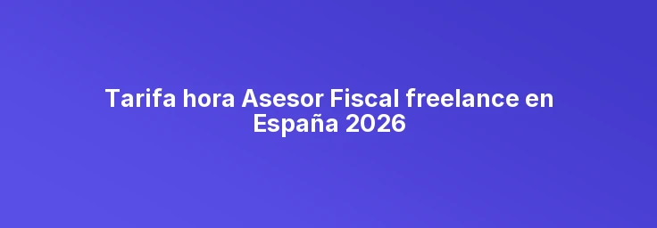 Tarifa hora Asesor Fiscal freelance en España 2026