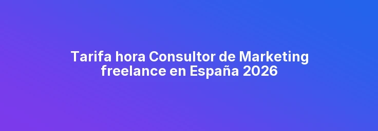 Tarifa hora Consultor de Marketing freelance en España 2026