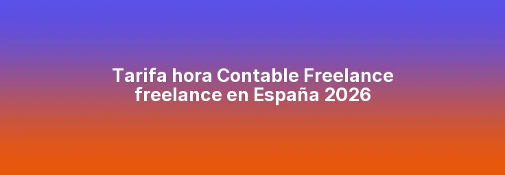 Tarifa hora Contable Freelance freelance en España 2026