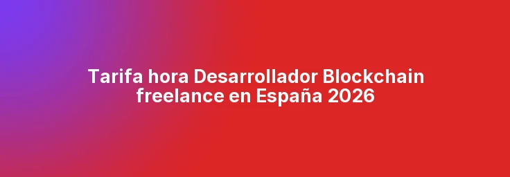 Tarifa hora Desarrollador Blockchain freelance en España 2026