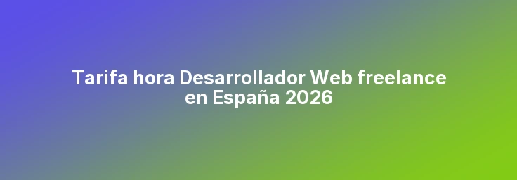 Tarifa Hora Desarrollador Web en España 2026 | Precios Reales + Calculadora