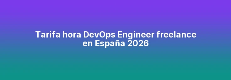 Tarifa hora DevOps Engineer freelance en España 2026