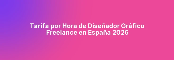 Tarifa por Hora de Diseñador Gráfico Freelance en España 2026