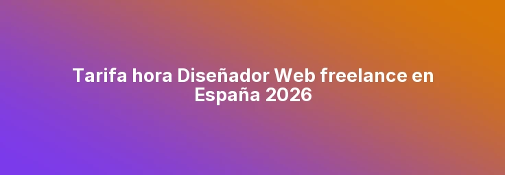 Tarifa hora Diseñador Web freelance en España 2026