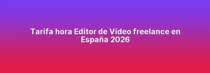 Tarifa hora Editor de Vídeo freelance en España 2026