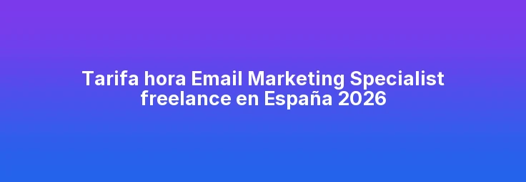 Tarifa hora Email Marketing Specialist freelance en España 2026