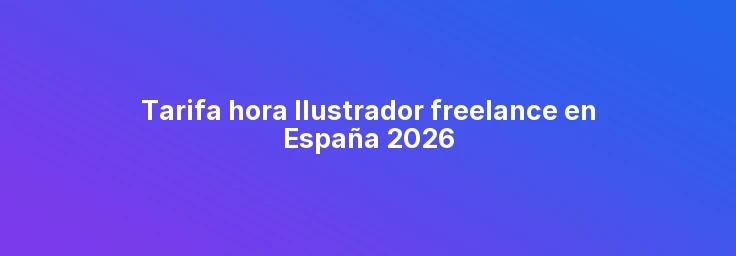 Tarifa hora Ilustrador freelance en España 2026