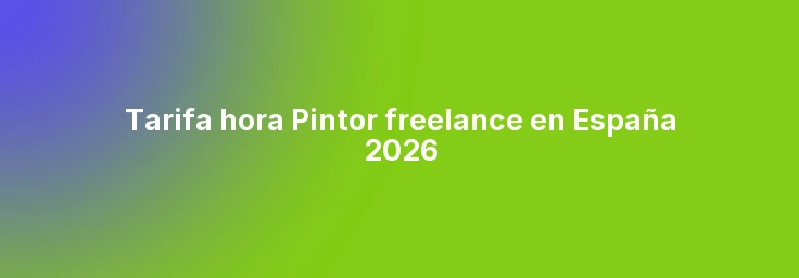 Tarifa hora Pintor freelance en España 2026
