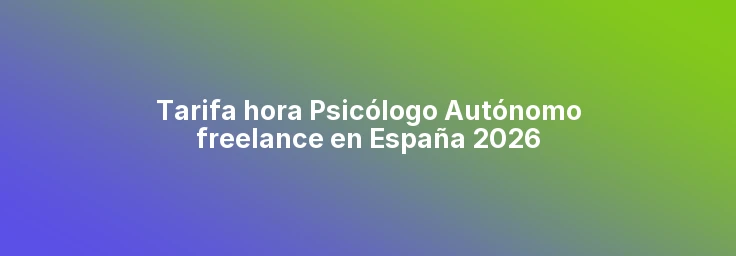 Tarifa hora Psicólogo Autónomo freelance en España 2026