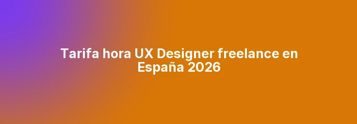 Tarifa hora UX Designer freelance en España 2026