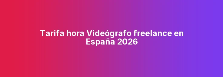 Tarifa hora Videógrafo freelance en España 2026